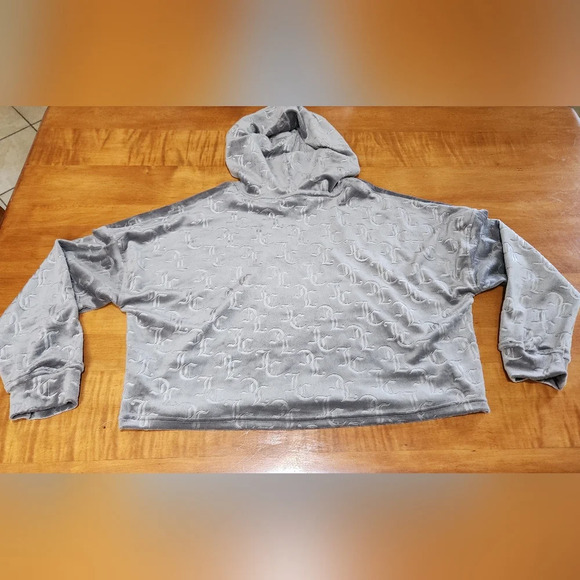 Juicy Couture Velour Crop Hoodie Loungewear 3/4 Sleeve Large - Picture 5 of 6